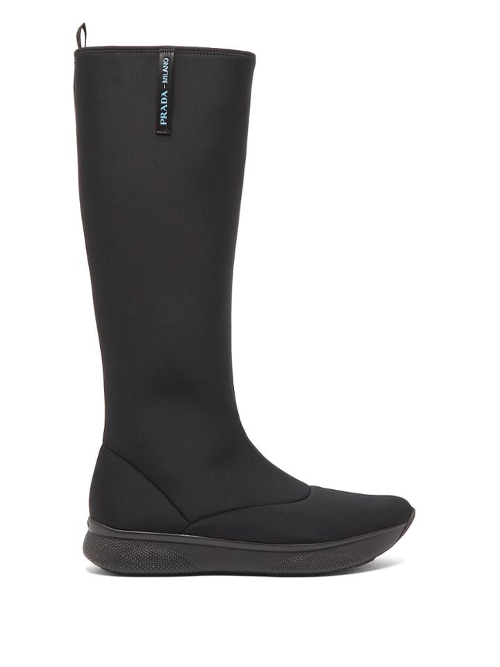 Prada Neoprene Knee-high Boots