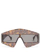 Matchesfashion.com Gucci - Crystal Embellished Acetate Sunglasses - Womens - Brown Silver