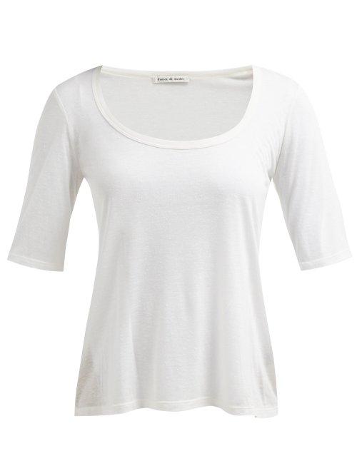 Matchesfashion.com Frances De Lourdes - Sophie Slubbed Jersey Scoop Neck T Shirt - Womens - White