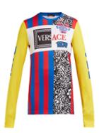 Matchesfashion.com Versace - Panelled Logo Football T Shirt - Womens - Multi