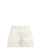 Matchesfashion.com Chlo - Contrast Stitching Cotton Shorts - Womens - Ivory