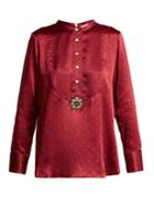 Figue Milagro Polka-dot Silk-satin Shirt