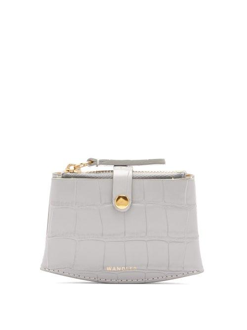 Matchesfashion.com Wandler - Corsa Crocodile Effect Leather Cardholder - Womens - Light Grey