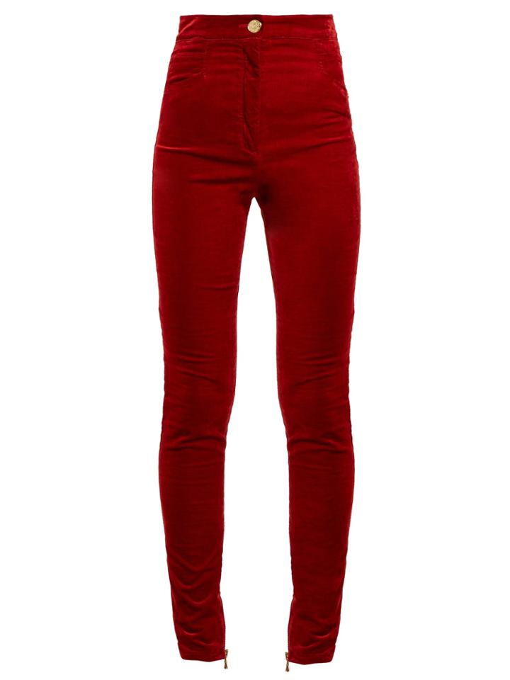 Balmain Stretch-velvet Skinny Trousers