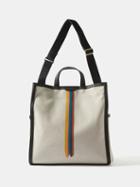Paul Smith - Painted Stripe Leather-trim Canvas Tote Bag - Mens - Cream Multi