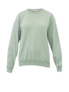 Matchesfashion.com Off-white - Logo Print Loop Back Cotton Jersey Sweatshirt - Womens - Green