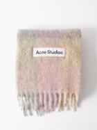 Acne Studios - Vally Check Wool-blend Scarf - Mens - Light Pink Multi