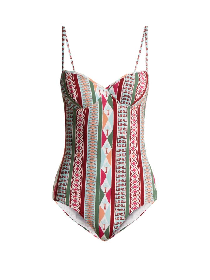 Le Sirenuse, Positano Amanda Arlechino-print Sweetheart-neck Swimsuit