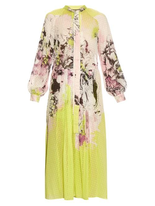 Roberto Cavalli Kimono Floral-print Silk-georgette Dress