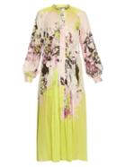 Roberto Cavalli Kimono Floral-print Silk-georgette Dress