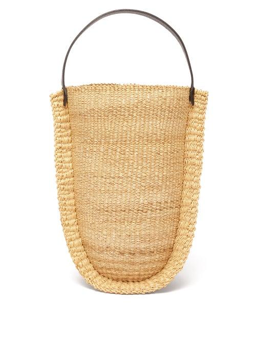 Ines Bressand - No.26 Leather-handle Woven-grass Basket Bag - Womens - Beige Multi