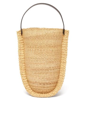 Ines Bressand - No.26 Leather-handle Woven-grass Basket Bag - Womens - Beige Multi