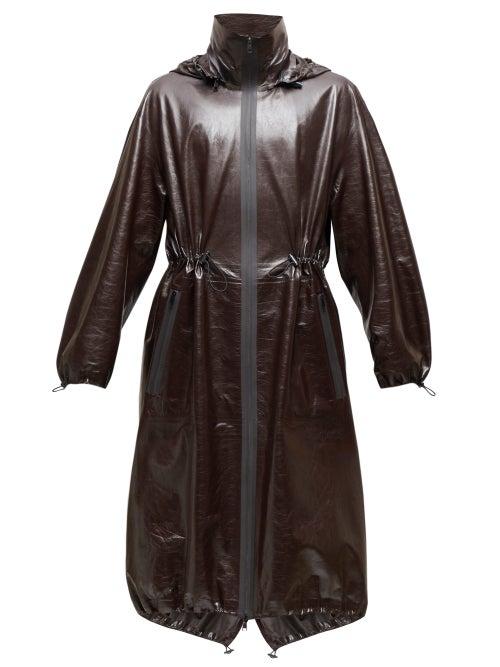 Matchesfashion.com Bottega Veneta - Drawstring Leather Parka - Mens - Brown