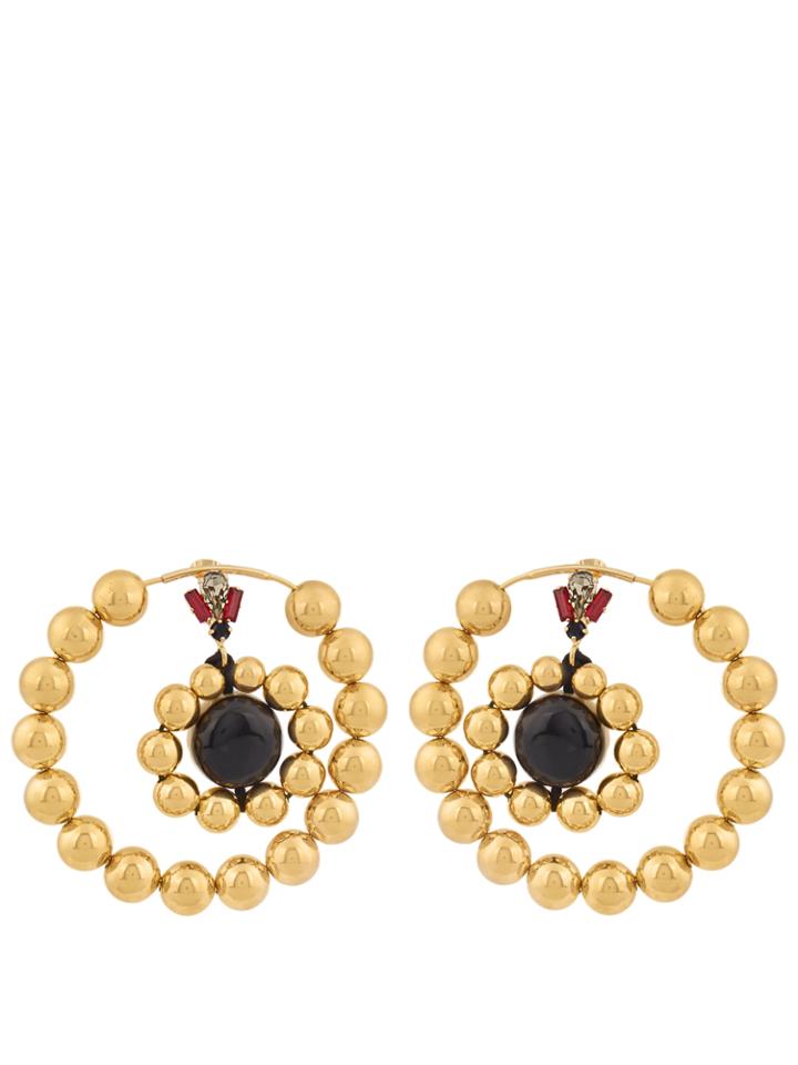 Marni Metallic-gold Double-hoop Earrings