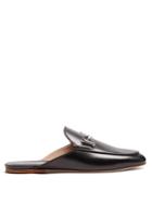 Tod's Cuoio T-bar Leather Backless Loafers