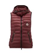 Matchesfashion.com Moncler - Glycine Hooded Quilted-down Gilet - Womens - Burgundy