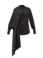Matchesfashion.com Joseph - Draped Silk-jersey Blouse - Womens - Black