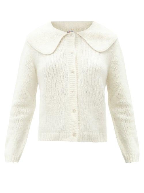Matchesfashion.com Shrimps - Clara Crystal-button Alpaca-blend Cardigan - Womens - Cream