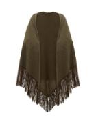 Matchesfashion.com Babjades - Suede Tassel Cashmere Shawl - Womens - Khaki