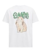Matchesfashion.com Ganni - Bunny-print Jersey T-shirt - Womens - White Print