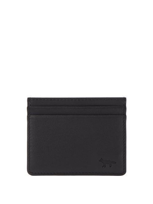 Maison Kitsun - Fox-logo Leather Cardholder - Mens - Black