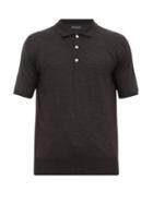Matchesfashion.com Thom Sweeney - Merino Wool Polo Shirt - Mens - Dark Grey