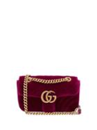 Matchesfashion.com Gucci - Gg Marmont Mini Quilted Velvet Cross Body Bag - Womens - Purple