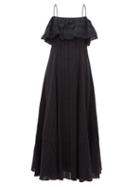 Matchesfashion.com Loup Charmant - Sintra Jacquard Stripe Cotton Dress - Womens - Black