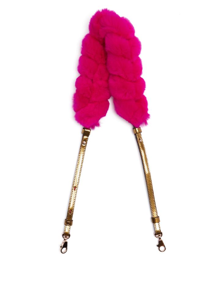 Christian Louboutin Artemistrap Braided-fur And Leather Bag Strap