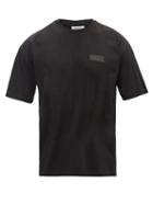 Matchesfashion.com Valentino - Vltn Logo-plaque Cotton-jersey T-shirt - Mens - Black