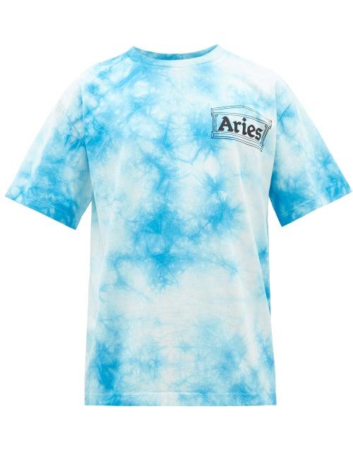 Matchesfashion.com Aries - Temple Logo Tie Dye T Shirt - Mens - Blue Multi