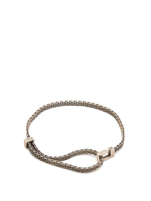 Matchesfashion.com Title Of Work - Macro Mesh Narrow Sterling Silver Bracelet - Mens - Silver Multi