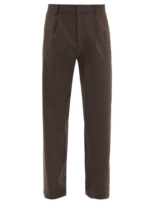 Matchesfashion.com Bianca Saunders - Twisted-seam Tailored Wool Wide-leg Trousers - Mens - Brown