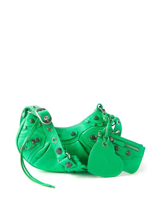 Balenciaga - Cagole Xs Studded Leather Shoulder Bag - Womens - Green