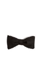 Matchesfashion.com Title Of Work - Loop Trim Silk And Linen Blend Bow Tie - Mens - Black