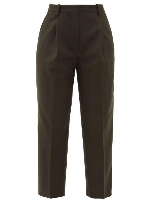 Matchesfashion.com Acne Studios - Trea Wool Blend Straight Leg Tailored Trousers - Womens - Khaki