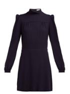Matchesfashion.com Bella Freud - Sylvia High Neck Crepe Mini Dress - Womens - Black
