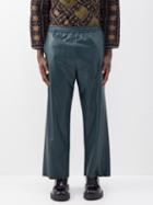 Mm6 Maison Margiela - Elasticated-waist Faux-leather Trousers - Mens - Green