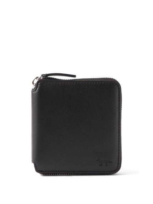 Maison Kitsun - Fox-logo Leather Wallet - Mens - Black