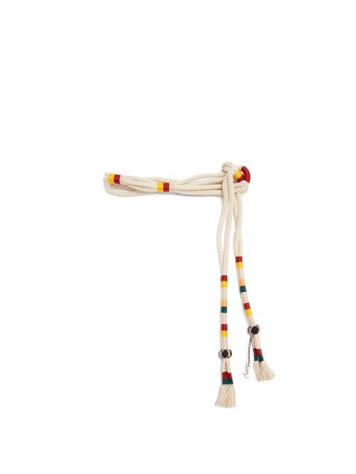 Matchesfashion.com Saint Laurent - Striped Rope Belt - Womens - Multi
