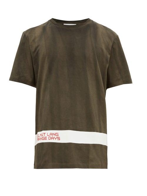 Matchesfashion.com Helmut Lang - Strange Days Logo Printed Cotton T Shirt - Mens - Black White
