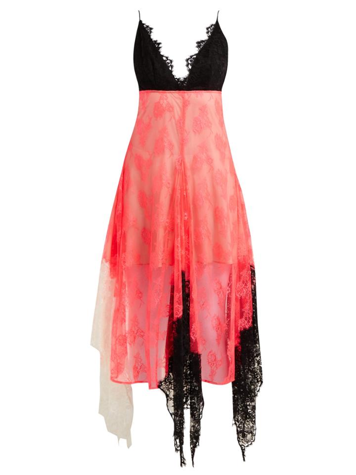 Christopher Kane Colour-block Lace Cami Dress
