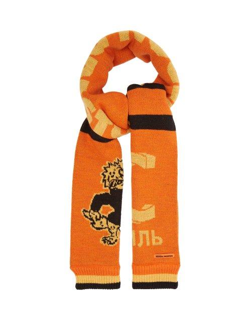 Matchesfashion.com Heron Preston - Dragons Intarsia Knitted Scarf - Mens - Multi