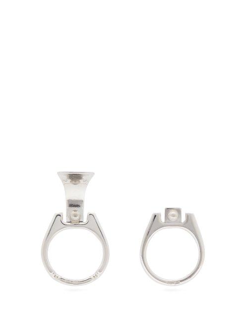 Matchesfashion.com Raf Simons - Ring Pull Sterling Silver Earrings - Womens - Silver
