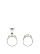 Matchesfashion.com Raf Simons - Ring Pull Sterling Silver Earrings - Womens - Silver