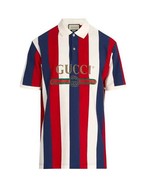 Matchesfashion.com Gucci - Baiadera Stripe Polo Shirt - Mens - White Multi