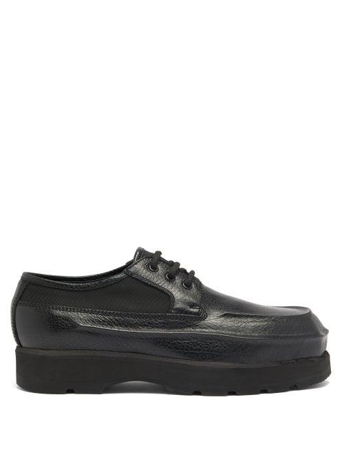 Matchesfashion.com Acne Studios - Square-toe Grained-leather Derby Shoes - Mens - Black