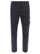 Mens Rtw Stone Island - Logo-patch Cotton-blend Cargo Trousers - Mens - Navy
