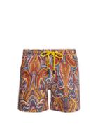 Matchesfashion.com Etro - Paisley Print Swim Shorts - Mens - Orange Multi