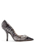Matchesfashion.com Paciotti By Midnight - Crystal Embellished Ruched Satin Pump - Womens - Black